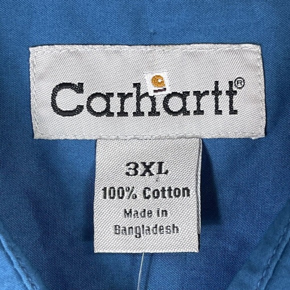 Carhartt Shirt Mens‎ XXXL Blue Workwear Short Sleeve Button Up UPF30+ Adult NWT - Picture 7 of 10